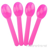 Pink Heavy Duty Plastic Spoons - Frozen Yogurt Ice Cream Spoons - Frozen Dessert Supplies - Fast Shipping & Variety of Colors - 500 Count - B01AKUW96C